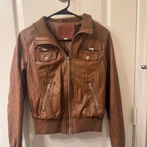 Miss London Brown Leather Jacket